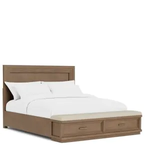Riverside Furniture 73976-73973-73979 Riverside Furniture 73976-73973-73979 Cascade - Queen Storage Bed With Light - Casual Mink