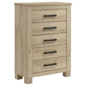 Coaster Fine Furniture 225105 Oakglen - 5-Drawer Bedroom Chest Of Drawers - Weathered Oak