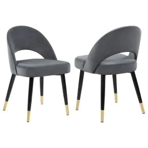 CoasterEssence 192542 Lindsey - Upholstered Dining Side Chair (Set of 2) - Gray