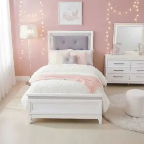 Liberty Furniture 781-YBR-FUBDM Reflections - 3 Piece Bedroom Set (Full Upholstered Bed, Dresser & Mirror)