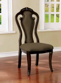 Furniture of America CM3878SC-2PK Rosalina - Side Chair (Set of 2) - Walnut / Beige