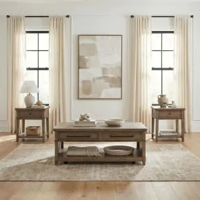 Liberty Furniture 939-OT-3PCS Artisan Home - 3 Piece Set (Cocktail Table And 2 End Tables) - Sienna Stone
