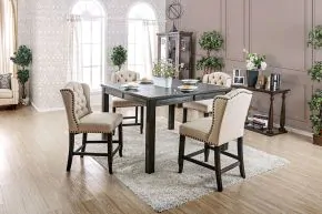 Furniture of America CM3324BK-PT-54-VN Sania - 5 Square Counter Height Table - Antique Black