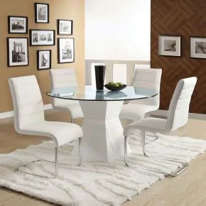 Furniture of America CM8371WH-T-TABLE Mauna - Round Dining Table - White