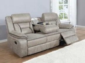 CoasterEveryday 651351 Greer - Upholstered Motion Reclining Sofa - Taupe