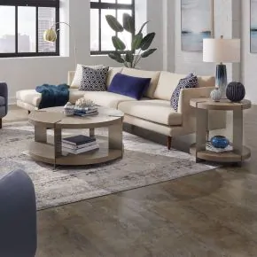 Liberty Furniture 754-OT-3PCS Liberty Furniture 754-OT-3PCS Harlow - 3 Piece Set (1 Round Cocktail 2 End Tables) - Sandstone & Satin Nickel