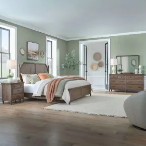 Liberty Furniture 866-BR-KCPBDMN Liberty Furniture 866-BR-KCPBDMN Hickory Grove - 4 Piece Bedroom Set (California King Panel Bed, Dresser & Mirror, Night Stand) - Heirloom Brown
