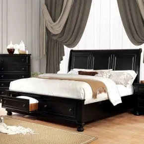 Furniture of America CM7590BK-EK-BED Castor - Eastern King Bed - Black