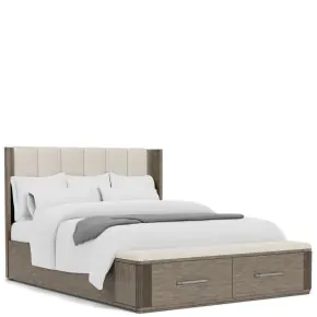 Riverside Furniture 87180-87183-87174 Riverside Furniture 87180-87183-87174 Sariel - King Upholstered Storage Bed - Dark Brown