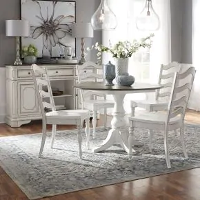Liberty Furniture 244-CD-5DLS Magnolia Manor - 5 Piece Drop Leaf Set - Antique White