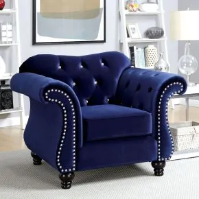 Furniture of America CM6159BL-CH-VN Jolanda - Chair - Blue