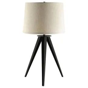 CoasterEssence 901644 Sabat - Empire Shade Tripod Beside Table Lamp - Black