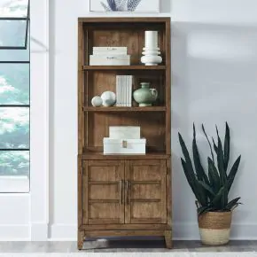 Liberty Furniture 936-HO-BK Shaker Lakes - Bookcase - Harvest Brown