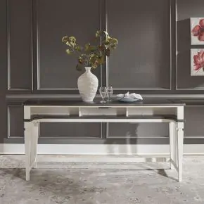 Liberty Furniture 417-OT7637 Allyson Park - Console Bar Table - Wirebrushed White / Charcoal