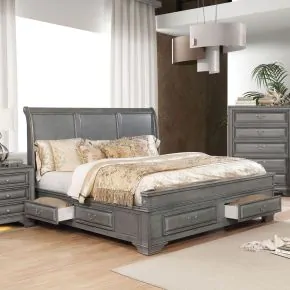 Furniture of America CM7302GY-Q-BED Brandt - Queen Bed - Gray
