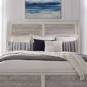 Liberty Furniture 142-BR22H Backroads - King Sleigh Headboard - Weathered White