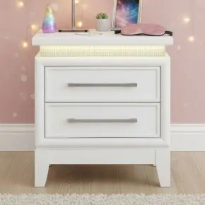 Liberty Furniture 781-BR60 Liberty Furniture 781-BR60 Reflections - Nightstand With Charging Station - Pearl White