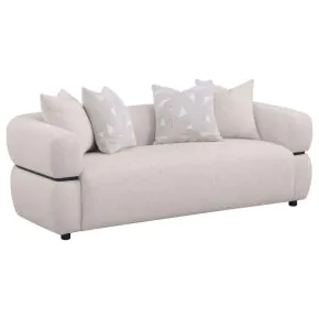 Coaster Fine Furniture 508961 Jeanette - 84" Fabric Upholstered Round Arm Sofa - Beige