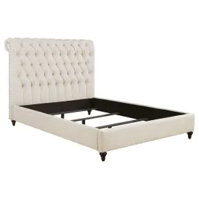 CoasterEssence 300525Q Devon - Upholstered Queen Panel Bed - Beige