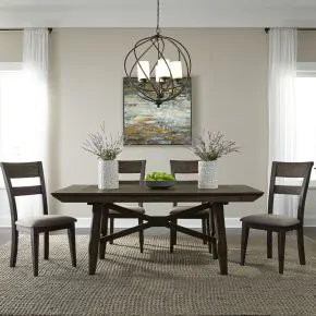 Liberty Furniture 152-CD-5TRS Double Bridge - 5 Piece Trestle Table Set - Dark Brown