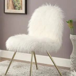 Furniture of America CM-AC6546 Caoimhe - Accent Chair - White / Gold