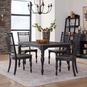 Liberty Furniture 244B-CD-O5LTS Liberty Furniture 244B-CD-O5LTS Magnolia Manor - Opt 5 Piece Leg Table Set - Weathered Bark & Antique Black