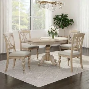 Liberty Furniture 607N-CD-5PDS Liberty Furniture 607N-CD-5PDS Summer House - 5 Piece Pedestal Table Set - Sand Dune