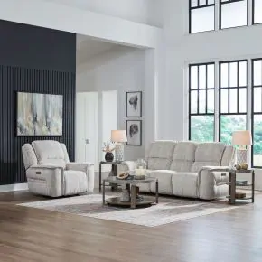 Liberty Furniture 7025PF-UPH-SOREC Liberty Furniture 7025PF-UPH-SOREC Clayton - Sofa & Recliner - Galactic Parchment