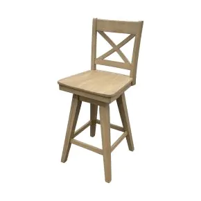 Intercon BS-BS-375W-NAT-K24 Intercon BS-BS-375W-NAT-K24 Wooden Barstool With X Back - Natural