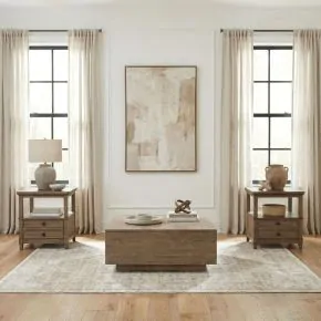 Liberty Furniture 939-OT-O3PCS Artisan Home - Opt 3 Piece Set (Cocktail Table & Two 2 Drawer End Tables) - Sienna Stone