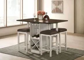 Furniture of America CM3168BR-PT Bingham - Counter Height Table With 2 x 15" Leaves