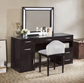 Furniture of America FOA-DK5684DG-PK Vickie - Vanity Set - Obsidian Gray