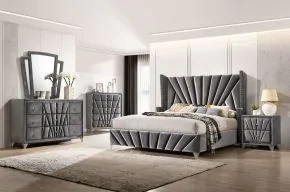 Furniture of America CM7164EK-BED Carissa - Eastern King Bed - Gray