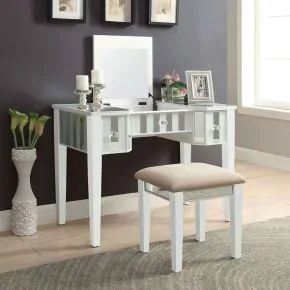 Furniture of America CM-DK6385WH-UPS3 Joyce - Vanity With Stool - White
