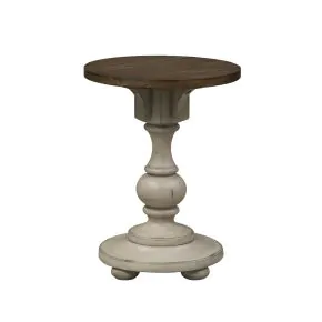 Liberty Furniture 498-OT1021 Morgan Creek - Chair Side Table - Antique White / Wirebrushed Tobacco Accents