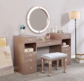 Furniture of America FOA-DK5683PK-PK Yasmine - Vanity Set - Tiffany Blush
