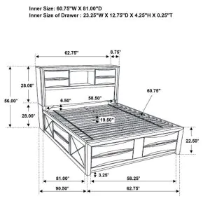 CoasterEssence 202701Q Briana - Wood Queen Storage Bookcase Bed - Black