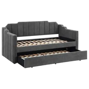 CoasterEssence 315962 Kingston - Upholstered Twin Daybed With Trundle - Charcoal