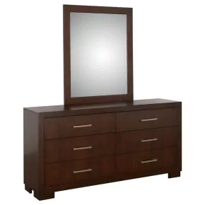 CoasterEssence 200713M Jessica - 6-Drawer Dresser With Mirror - Cappuccino