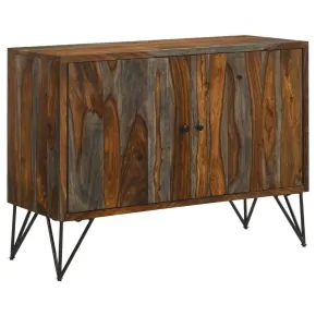 CoasterEssence 959615 Macon - 2 Door Sheesham Wood Storage Accent Cabinet - Gray
