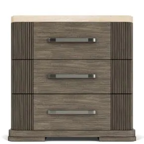 Riverside Furniture 87168 Sariel - Stone Top 3 Drawer Nightstand - Dark Brown