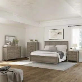 Liberty Furniture 508-BR-KPBDMCN Liberty Furniture 508-BR-KPBDMCN Rochelle Park - 5 Piece Bedroom Set (King Panel Bed, Dresser & Mirror, Chest, Night Stand) - Smokey Taupe