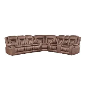 New Classic 20-2505B-3NPW Morello - 3 Piece Manual Sofa/Loveseat/Wedge - Brown