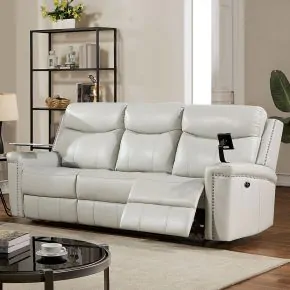 Furniture of America CM6252LG-SF-PM Florine - Power Sofa - Light Gray