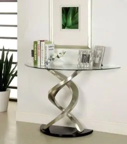 Furniture of America CM4729S Nova - Sofa Table - Satin Plated / Black