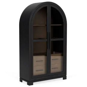 Riverside Furniture 61754 Calhoun - Display Cabinet - Whiskey / Ebony Whiskey Oak