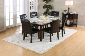 Furniture of America CM3368T Marstone - Dining Table - Brown Cherry / Black