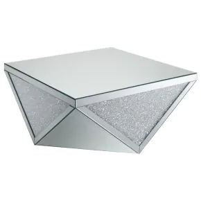 CoasterElevations 722508 Amore - Square Mirrored Acrylic Crystal Coffee Table - Silver