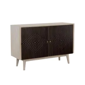 CoasterEssence 953430 Ixora - 2 Door Wood Accent Cabinet - White Washed And Black