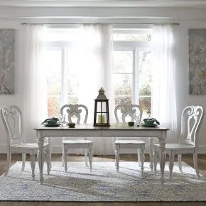 Liberty Furniture 244-DR-O5LTS Liberty Furniture 244-DR-O5LTS Magnolia Manor - 5 Piece Leg Table Set - Antique White